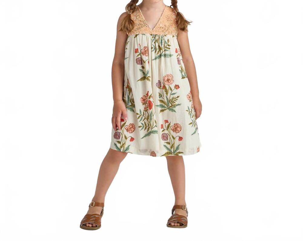 NEW PINK CHICKEN girls courtney dress in rosewick poppy